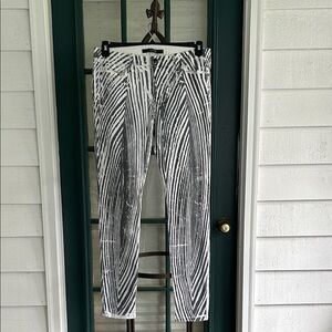 Joe's Jeans Black and Woodgrain Patterned Skinny Ankle Jeans size 30